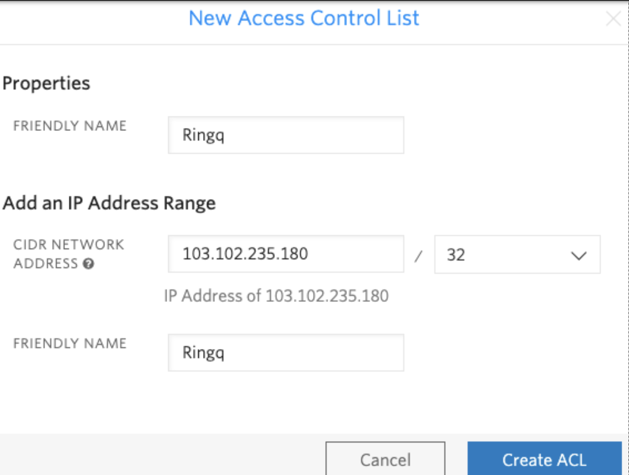 Add IP address range